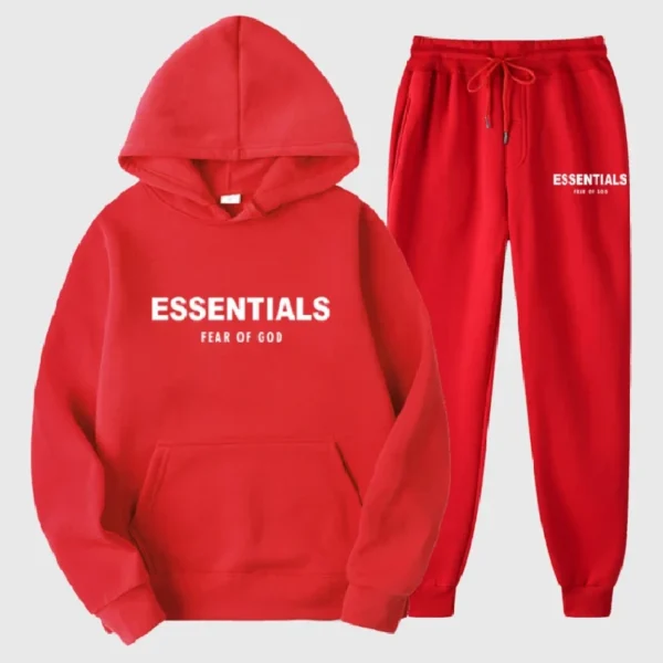 Essentials Fear of God Tracksuits Red (1)