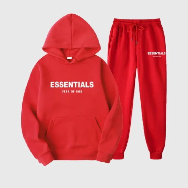 Essentials Fear of God Tracksuits Red (2)