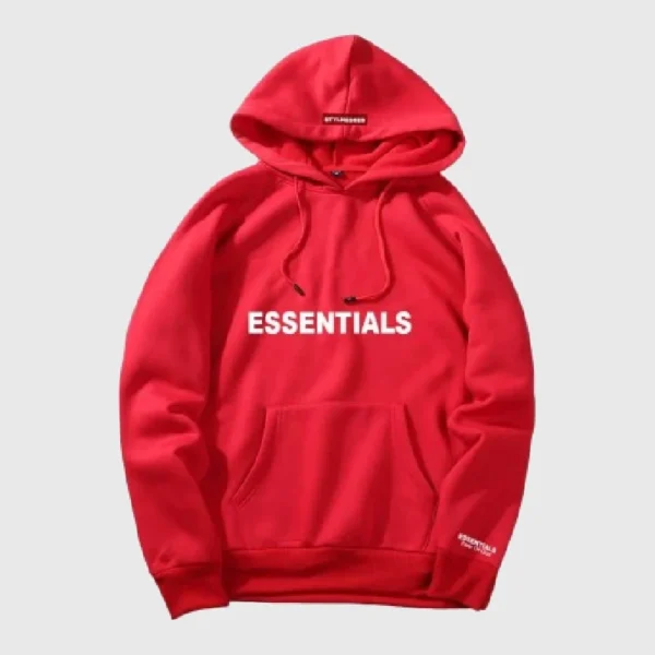 Fear Of God Essentials Oversized Hoodie Red (2)